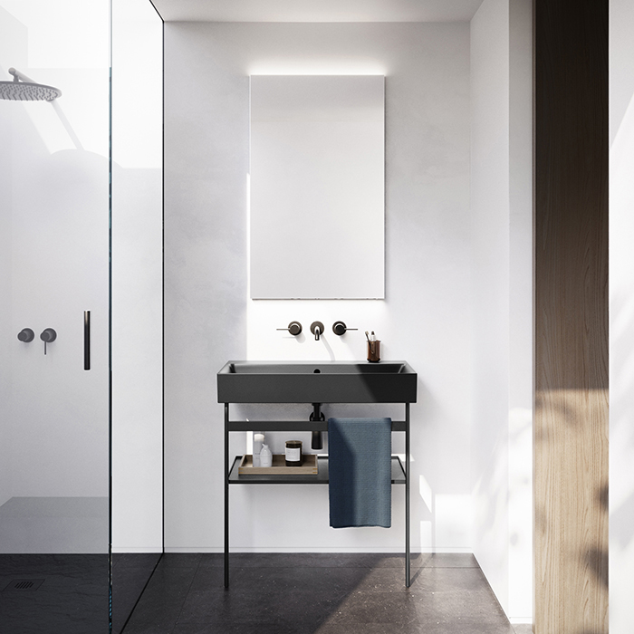 Catalano Premium Раковина 80x47см, без отв., цвет: черный матовый