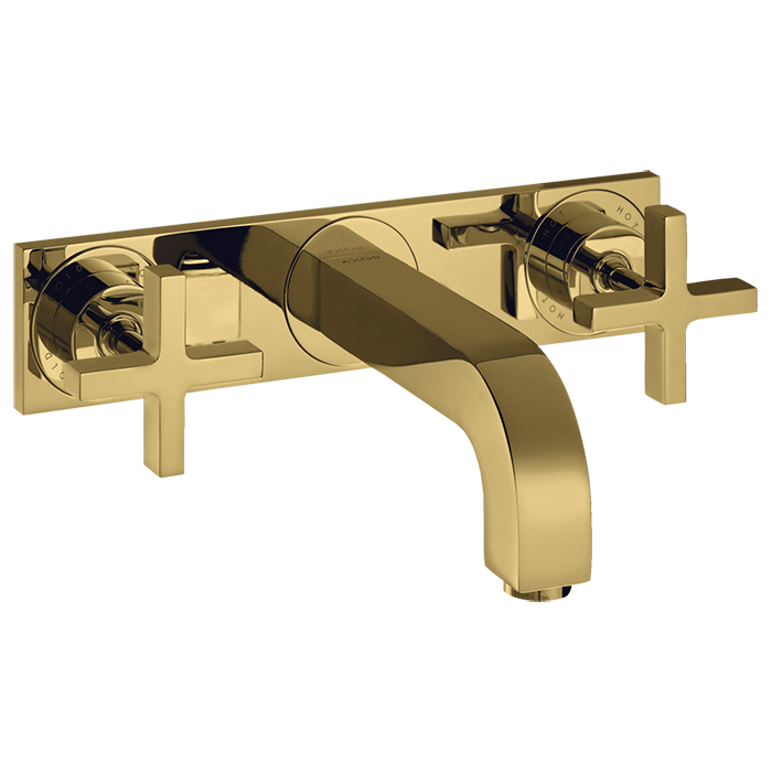 Axor Citterio Смеситель для раковины 226, встраиваемый, излив: 22.6см., с панелью, цвет: полированное золото