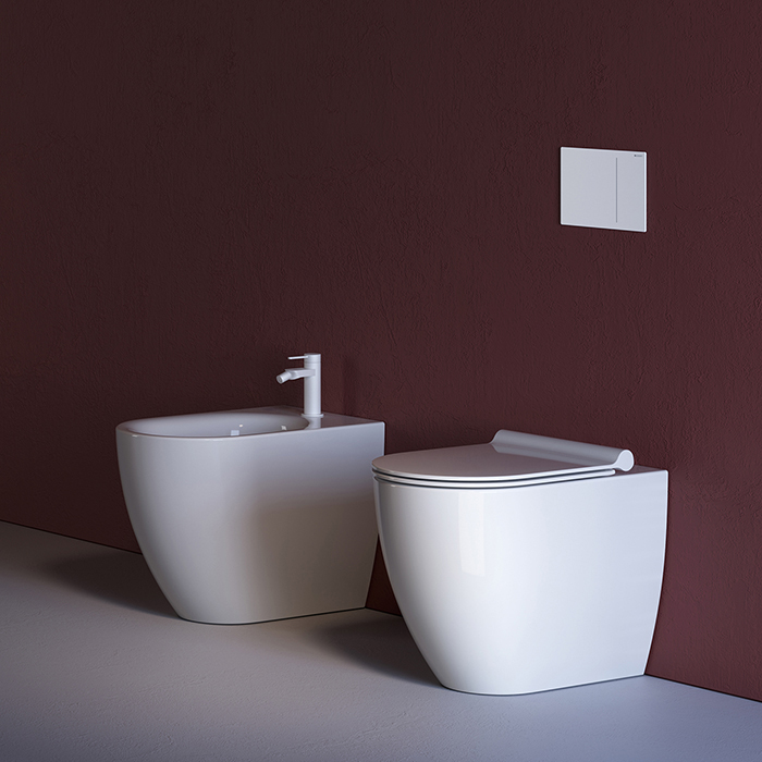 Catalano Sfera Унитаз напольный 55х35см, безободковый, смыв Tornado, покрытие Cataglaze+, цвет: белый глянцевый