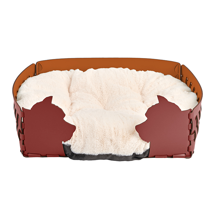 ADJ Лежанка Dog, 45х30хН15 см., цвет: бордо/коньяк