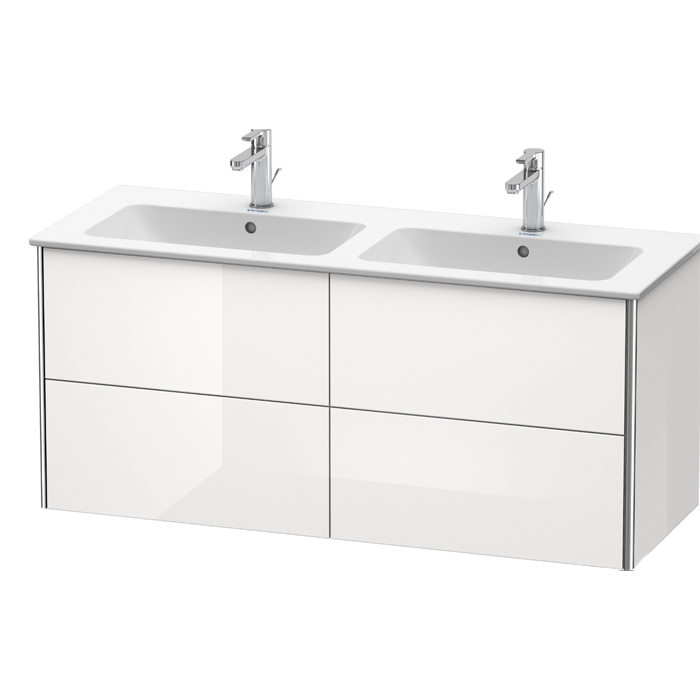 Duravit XSquare Тумба подвесная, 128х47.8х56см, с раковиной и 4 выдв ящиками, цвет: белый глянц