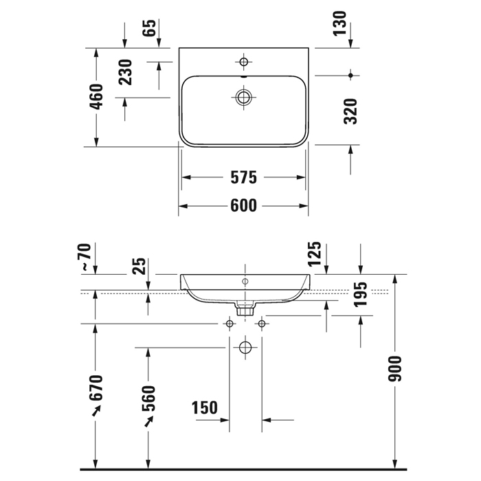 Duravit Happy D.2 Plus Раковина накладная, 60х46см., с 1 отв., выпуск с керамической крышкой, цвет: Anthracite matt