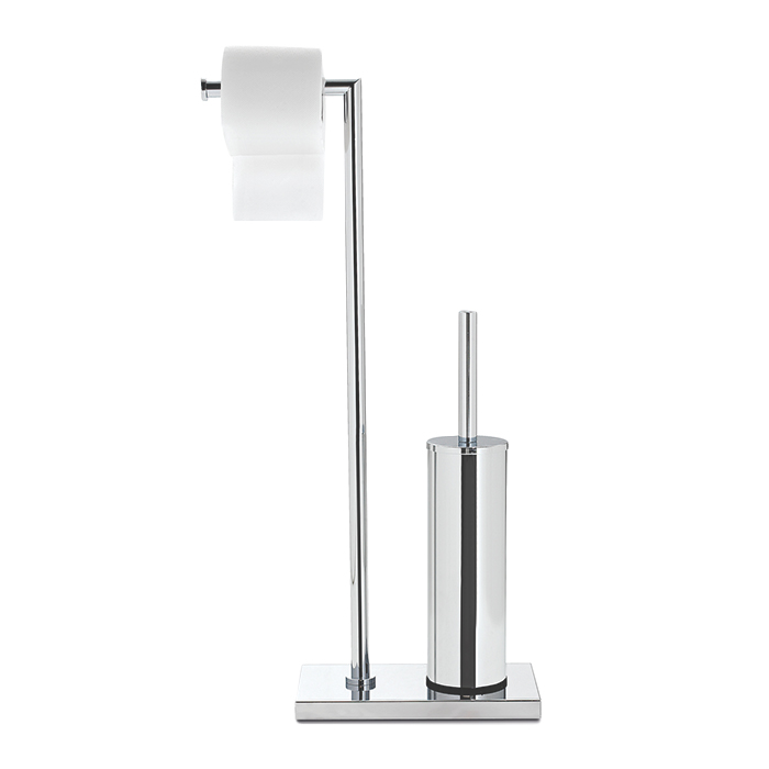 3SC Piantane Стойка с держателем т/б и ершиком для туалета, напольная, цвет: nickel satinato opaco