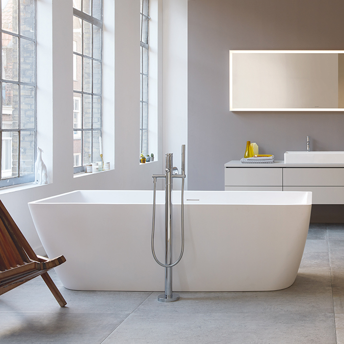 Duravit DuraSquare Ванна 160х70x48см,, прямоугольная, встраиваемая или версия с панелями и ножками, с наклоном для спины слева, цвет белый наклоном для спины справа, цвет: белый