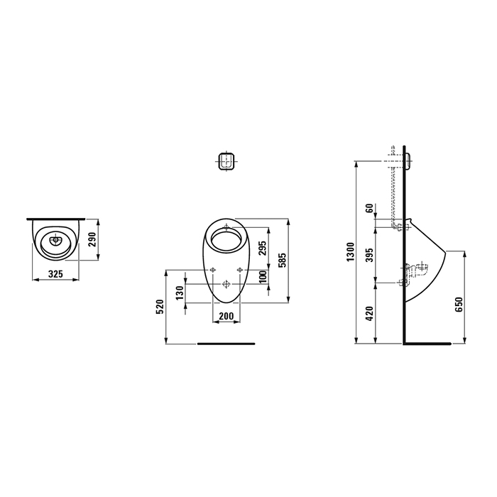 Laufen Alessi One Писуар 29х32.5х58.5см, без крышки, без сифона покрытие LLC, цвет: белый