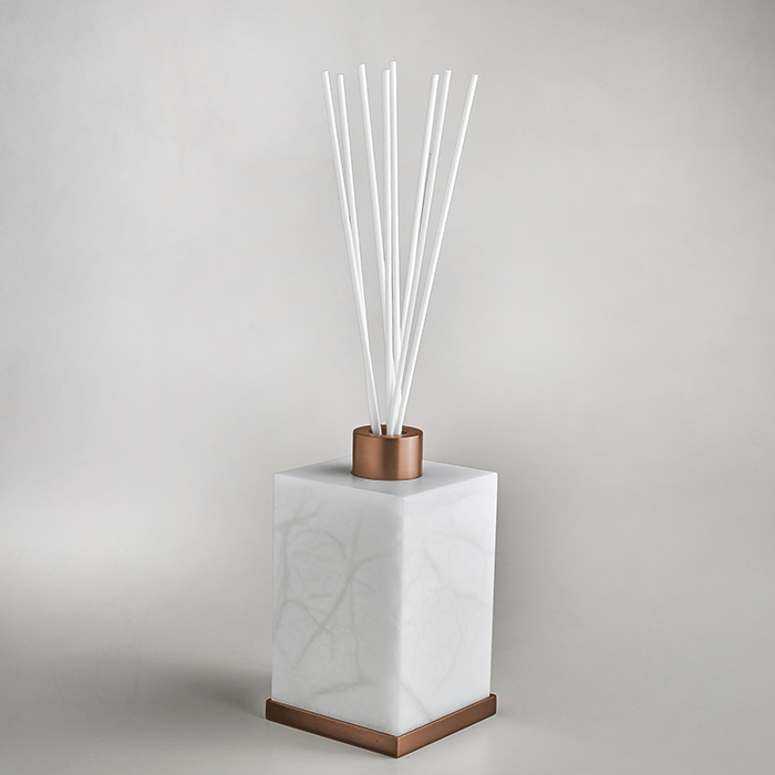 3SC Baster Square Ароматический диффузор, настольный, цвет: алебастр/Warm Brushed Bronze PVD
