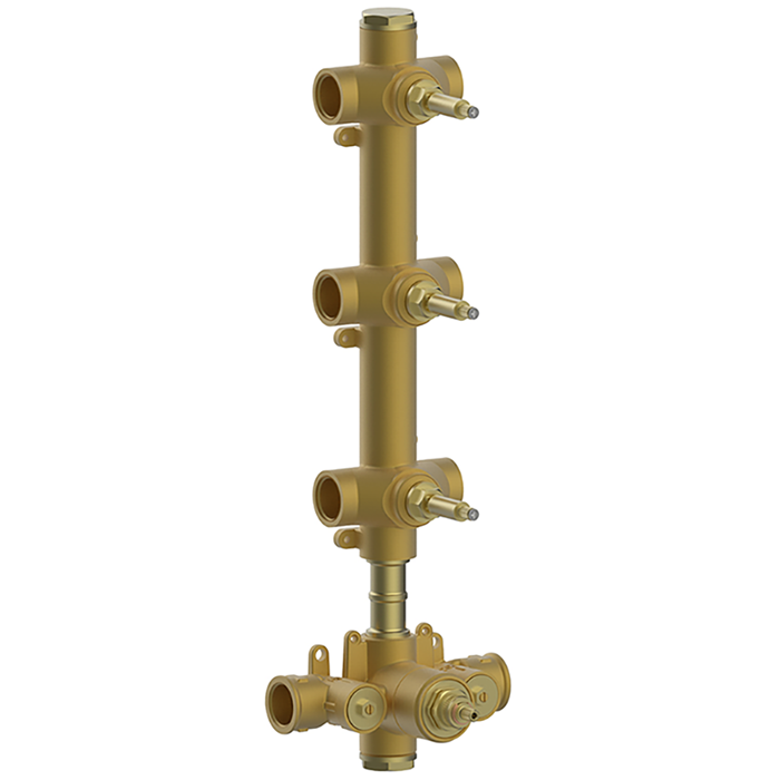 CISAL Встраиваемая часть термостатического смесителя 3/4" с тремя запорными вентилями, ZA01V30004