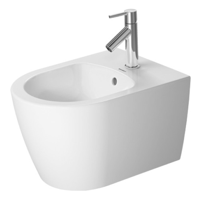 Duravit ME by Starck Биде подвесное "компакт" с перел., с 1 отв. под смес., вкл. крепление Durafix, 37x48см, цвет: белый