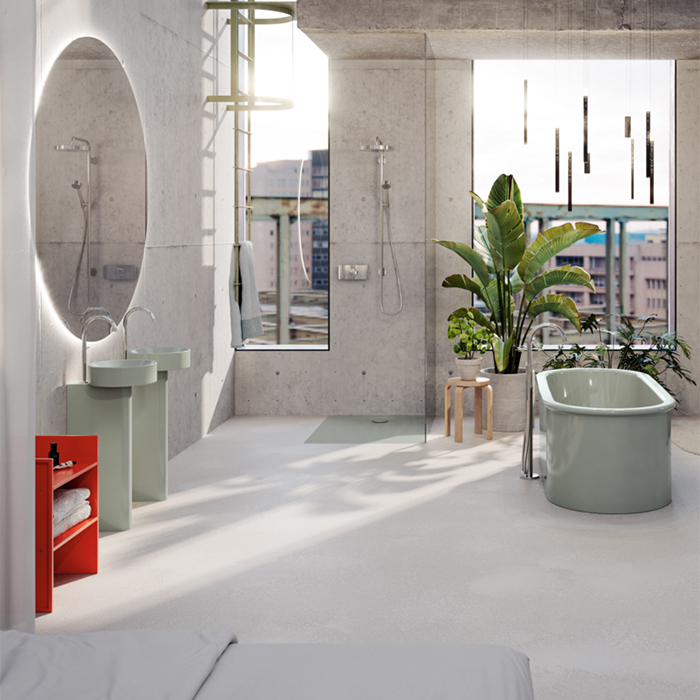 BetteUltra Space Поддон ультратонкий 100x80см, цвет: Salvia