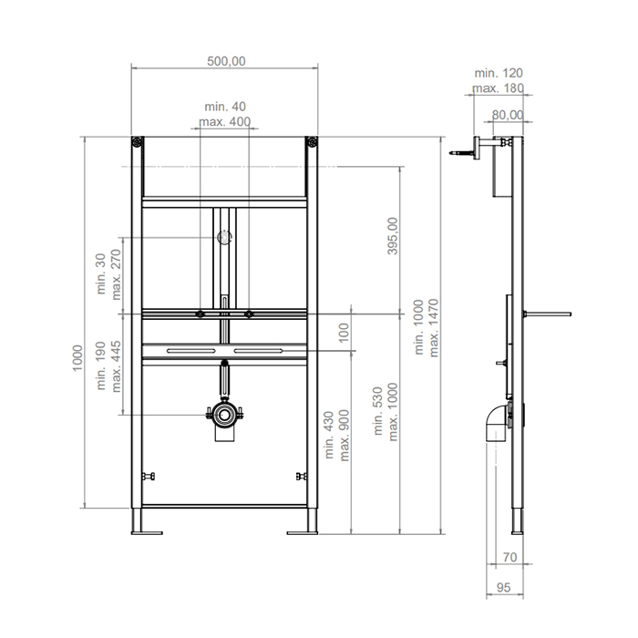 Artceram Монтажная рама для писсуара с крепежом и звукоизоляцией