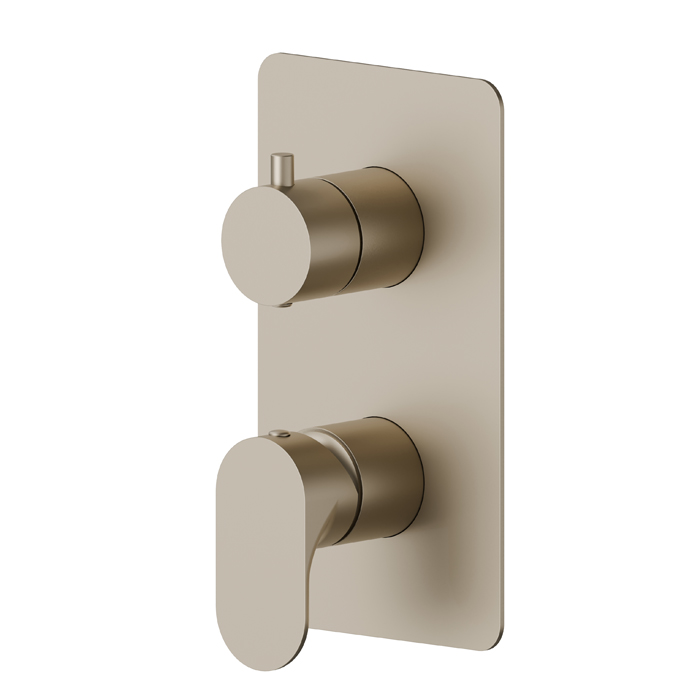 Newform Linfa II Смеситель для душа, встраиваемый, 2 потока, внешняя часть, цвет: gold satin