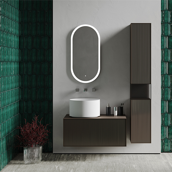 Salini Armonia Зеркало для ванны 45х158.5х2.5см., фоновая и фронтальная подсветка 3в1, сенсорный выключатель, крепления, без подогрева