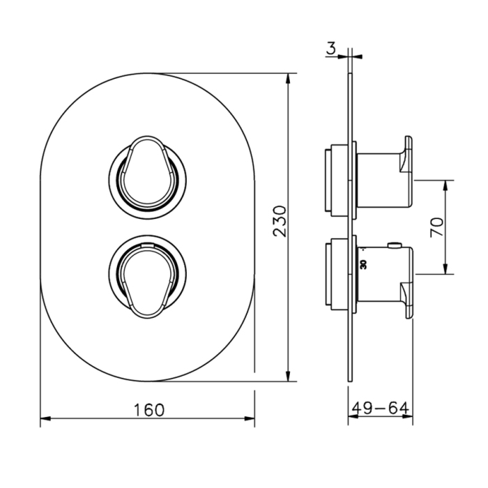 Cisal LineaViva Смеситель для душа, встраиваемый, термостатический, цвет: хром