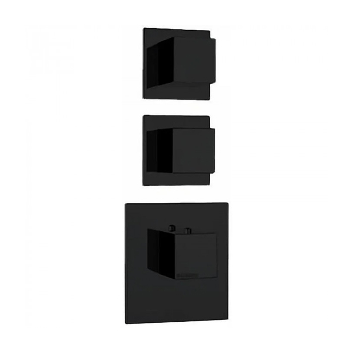 Bossini Cube Смеситель для душа, встраиваемый, термостатический, цвет: черный матовый