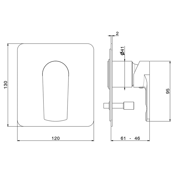 Newform Haka Смеситель для душа, встраиваемый, на 2 источника, цвет: PVD brushed stainless steel