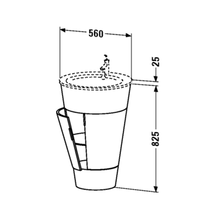 Duravit Starck 1 Тумба напольная 60x56xh82.5см, с раковиной, цвет: белый глянц