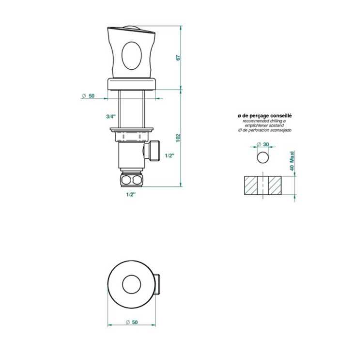 THG Bagatelle pierre noire Вентиль смесителя для раковины, ручка черная, цвет: полированное золото