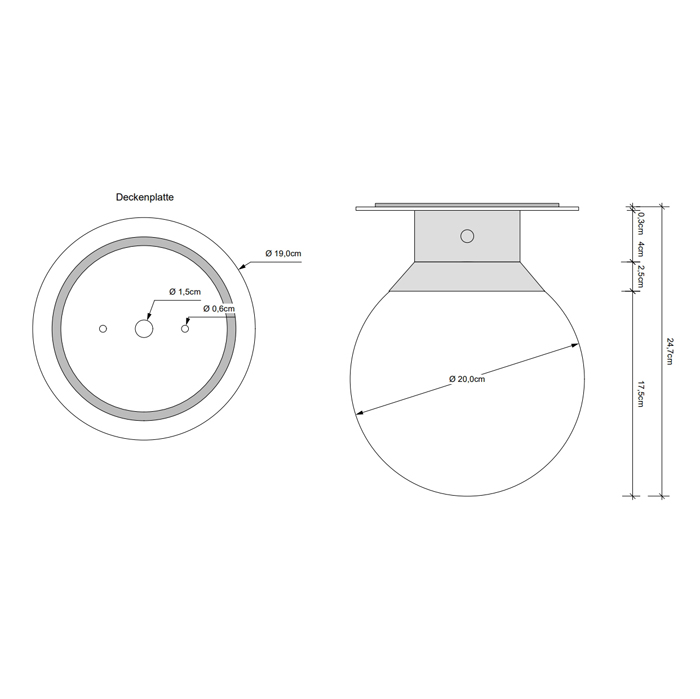 Decor Walther Globe 20 Светильник потолочный 19x25см, 1x E27 max. 60W, цвет: хром