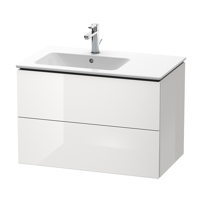 Duravit L-cube Тумба с раковиной, 82х48х55см., подвесная, с 1 отв., с 2 выдвижными ящика, цвет: белый глянец