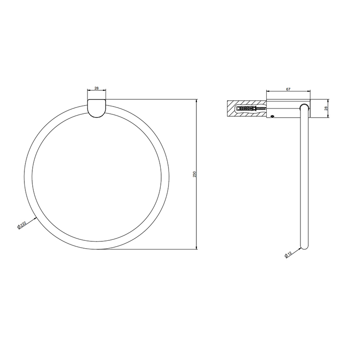 Gessi Rilievo Полотенцедержатель кольцевой, цвет: Brass Br. PVD