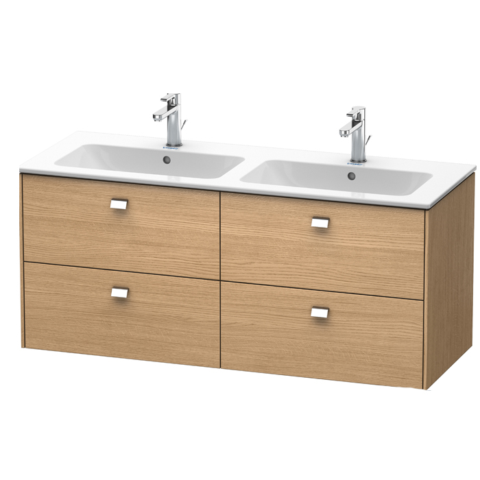 Duravit  Brioso Тумба подвесная 129x47.9х55.3см, с раковиной, с 4 выдвижными ящиками, цвет: дуб европейский