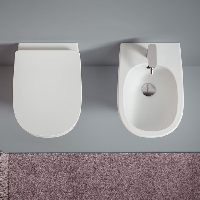 Artceram TEN Унитаз подвесной, 52х36см, безободковый, с крепежом, цвет: белый матовый