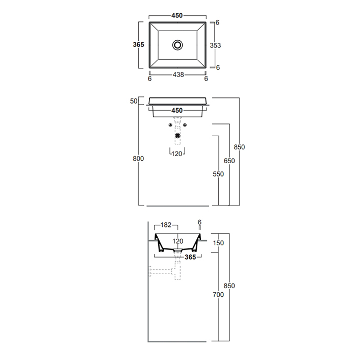 Simas Agile Раковина встраиваемая сверху, 45x36,5xh15см, без отв., без перелива, цвет белый