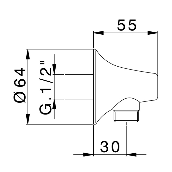 CISAL Vita Вывод для душа, цвет черный матовый