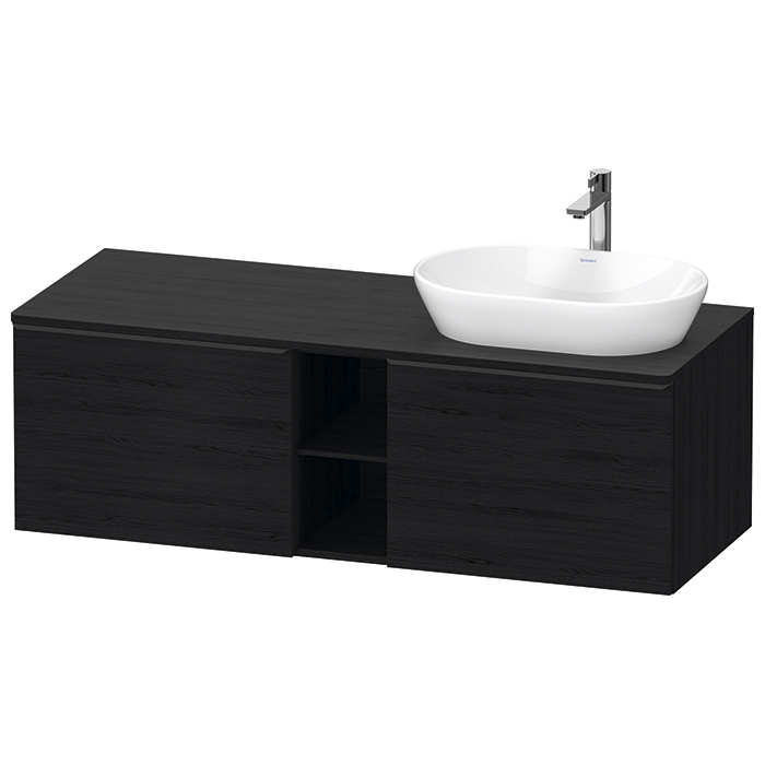 Duravit D-Neo Тумбочка подвесная 140х45.9x55см., раковина, 2 ящика, цвет: Black Oak