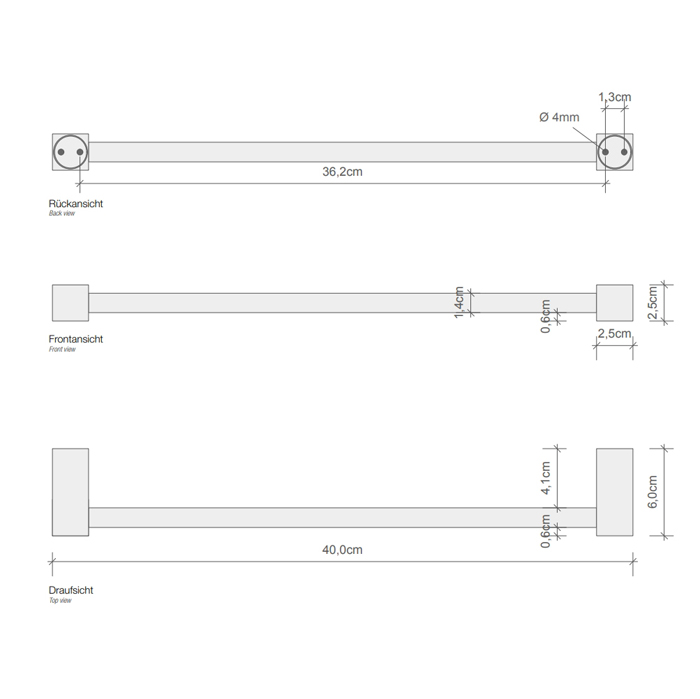 Decor Walther Corner HTE40 Полотенцедержатель 40см, подвесной, цвет: хром