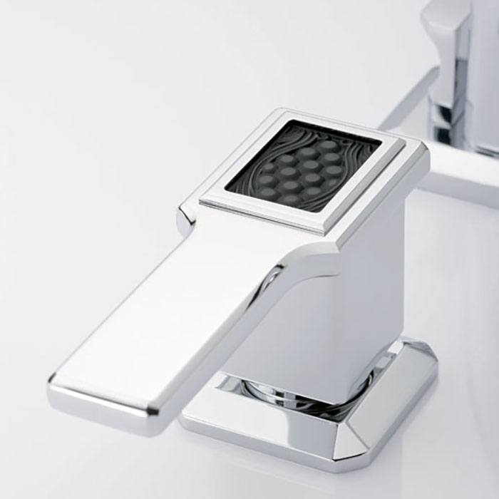 THG Métropolis à manettes cristal noir Смеситель для раковины, на 3 отв., цвет: хром/черный хрусталь