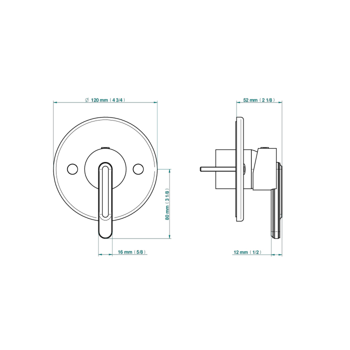 THG CORVAIR Смеситель для душа встраиваемый, однорычажный, внешняя часть, цвет: полированное золото