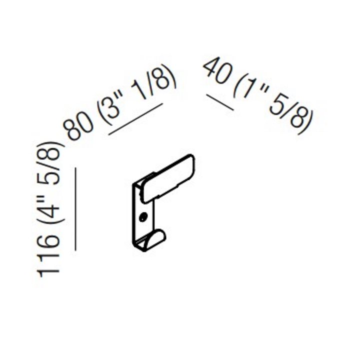 Agape Mach 2 Вешалка настенная 11.6x8см, подвесной, цвет: черный