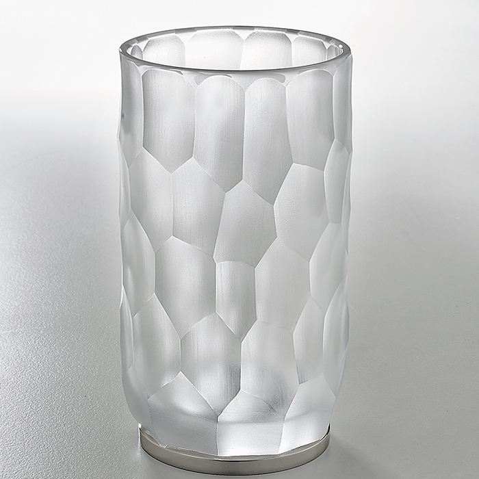 3SC Nest Стакан настольный, цвет: прозрачный хрусталь/никель сатинированный матовый