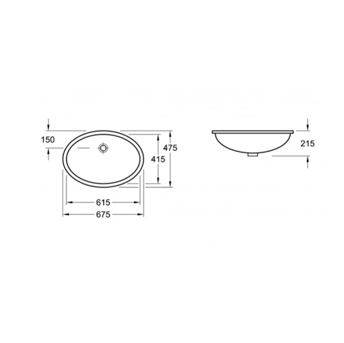 Villeroy&Boch Evana Раковина встраиваемая 61.5x41.5см, под столешницу, цвет: альпийский белый