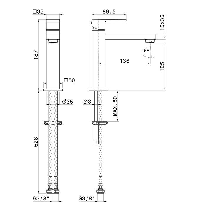 Newform Ergo Q Смеситель для раковины, 1 отв., цвет: хром