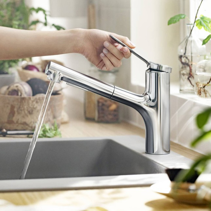 Hansgrohe Zesis Смеситель для кухни, 1 отв., с вытяжным душем, 2jet, цвет: хром