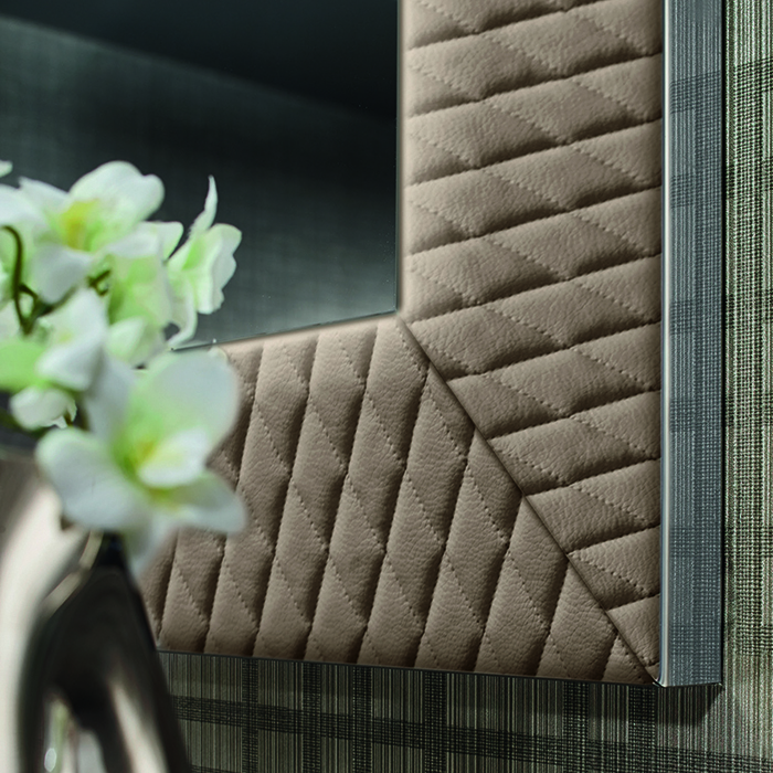 VITAGE milldue edition FOUR SEASONS Комплект мебели с базой, интегрированными раковинами PLANS, зеркалом LOSANNA, 216см, подвесной, цвет: мрамор bronzo amani-B58 экокожа visione-223 черный хром
