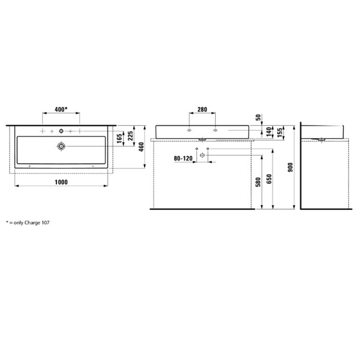 Laufen Living City Раковина 100х46х14 см, без отв., цвет: белый