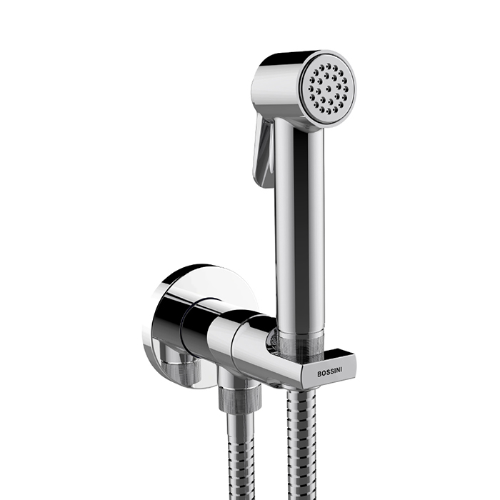 Bossini Paloma Brass Гигиенический душ со смесителем, лейкой и шлангом 125см., цвет: хром