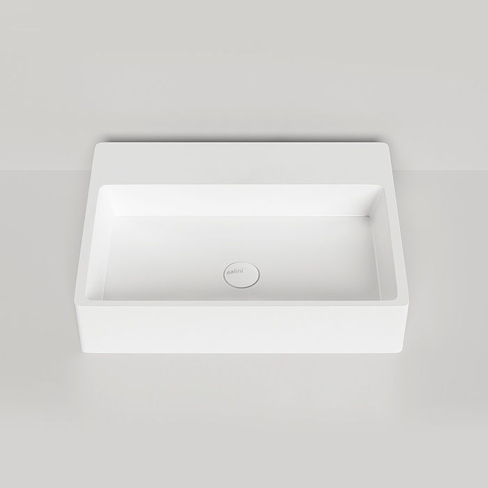 Salini Ottavia Раковина накладная 60х45х13.3cм, без отв., без перелива, без отверстий для крепежа к стене, S-Stone, цвет: белый матовый