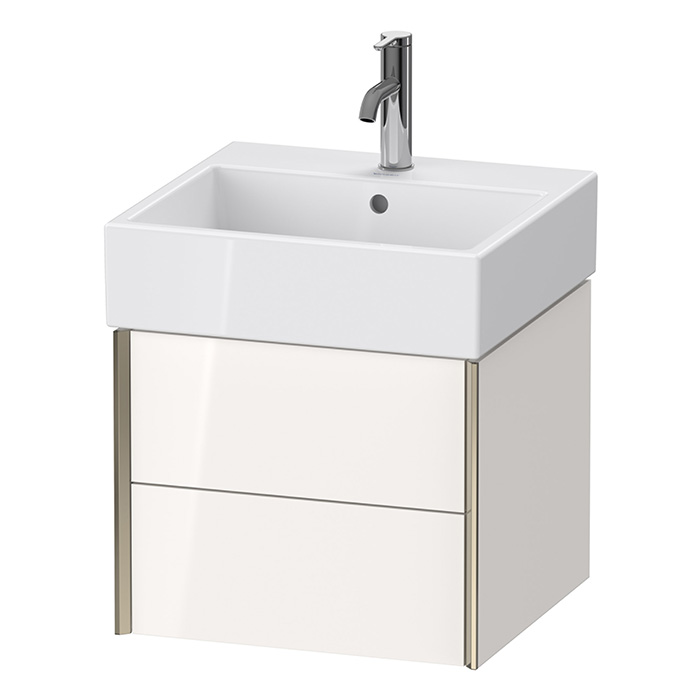 Duravit XViu Тумба подвесная 48.4x45.4x39.7см, с раковиной, 2 ящика, цвет: белый глянцевый/champagne matt