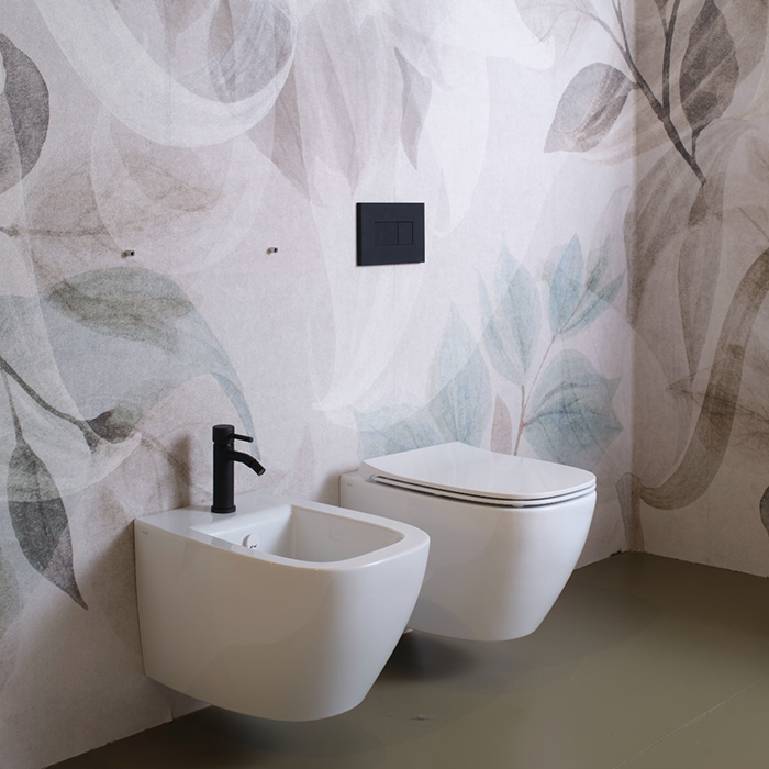 Simas Juniper Унитаз подвесной 53x37см, слив TORNADO (green vertigo), цвет: белый глянец