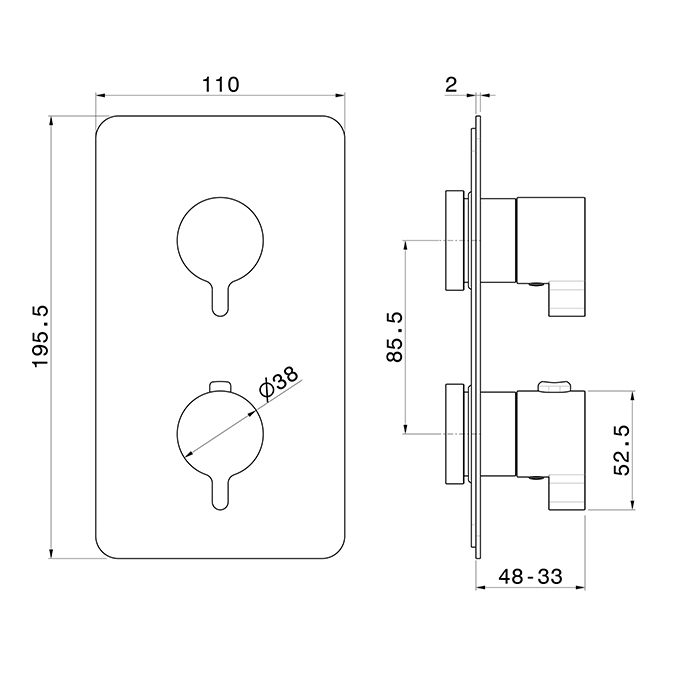 Newform B-Easy Смеситель термостатический, встраиваемый, с переключателем потоков, цвет: хром