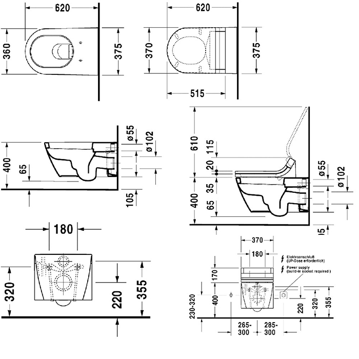 Duravit Starck 2 Унитаз подвесной 62х37.5см, с креплением, цвет: белый