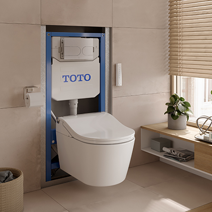 TOTO Washlet RW Комплект: унитаз подвесной, сиденье с управлением, модуль для установки, клавиша, цвет: белый