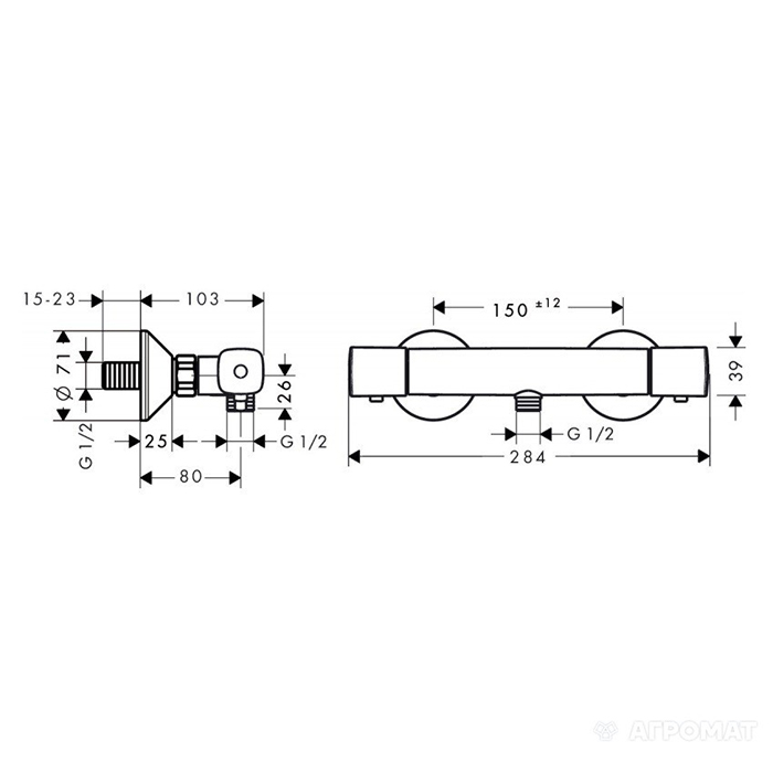 Hansgrohe Hansgrohe Ecostat Термостат для душа, цвет: хром