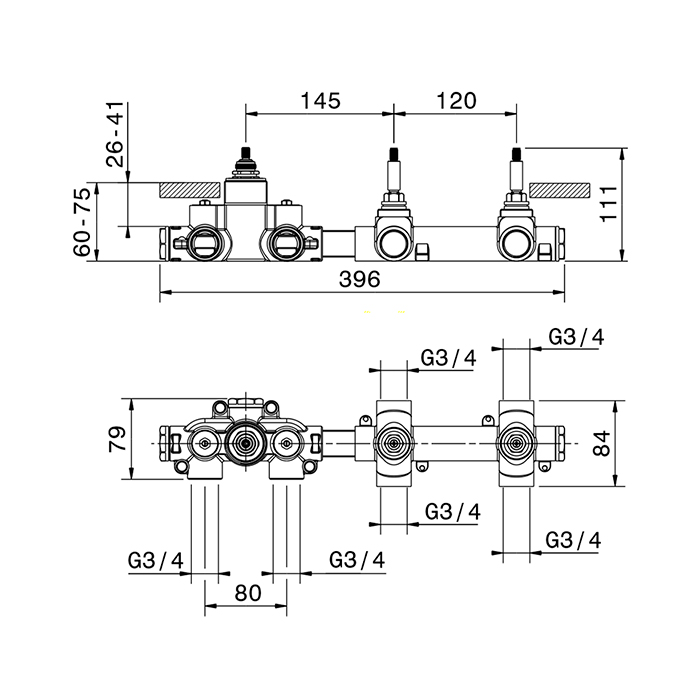 Cisal Внутренняя часть термостата на 2 источника