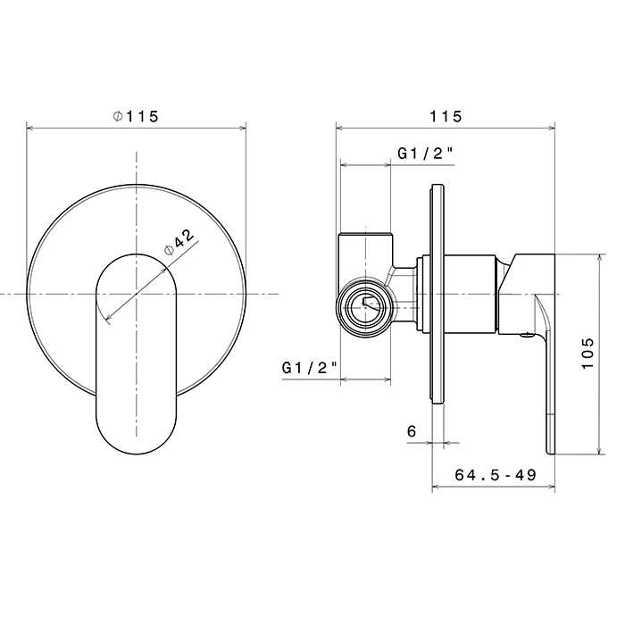 Newform Extro Смеситель для душа, встраиваемый, цвет: хром