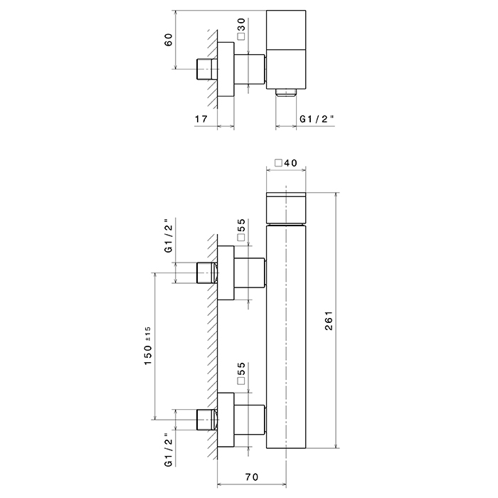 Newform Ergo Q Смеситель для душа, выход снизу, цвет: хром